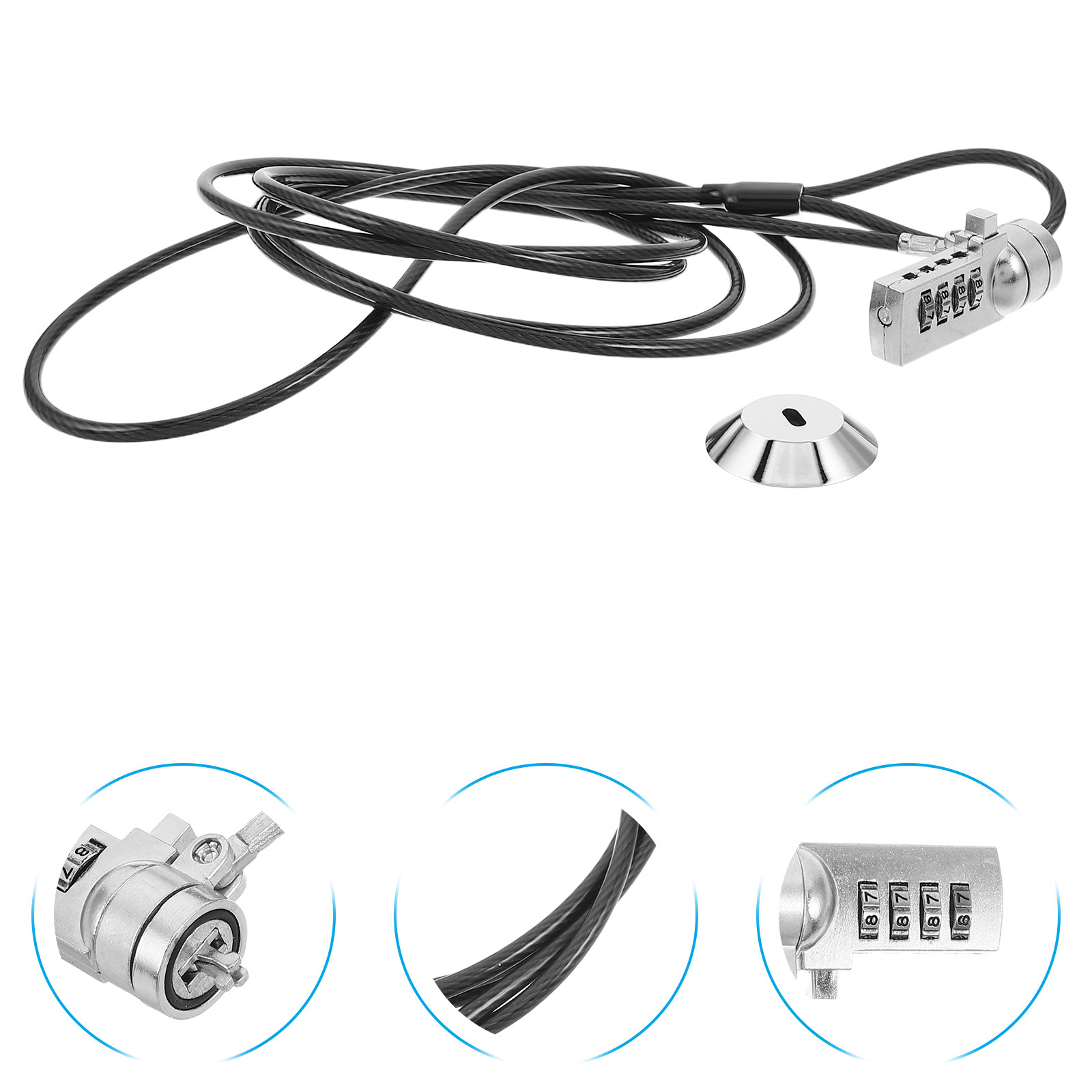 Laptop Lock Cable - 1Set Notebook Lock 4-Digit Combination Resettable
