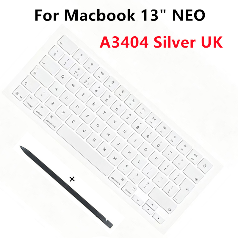 Laptop Repair Accessories - UK English Silver Keycap Set For