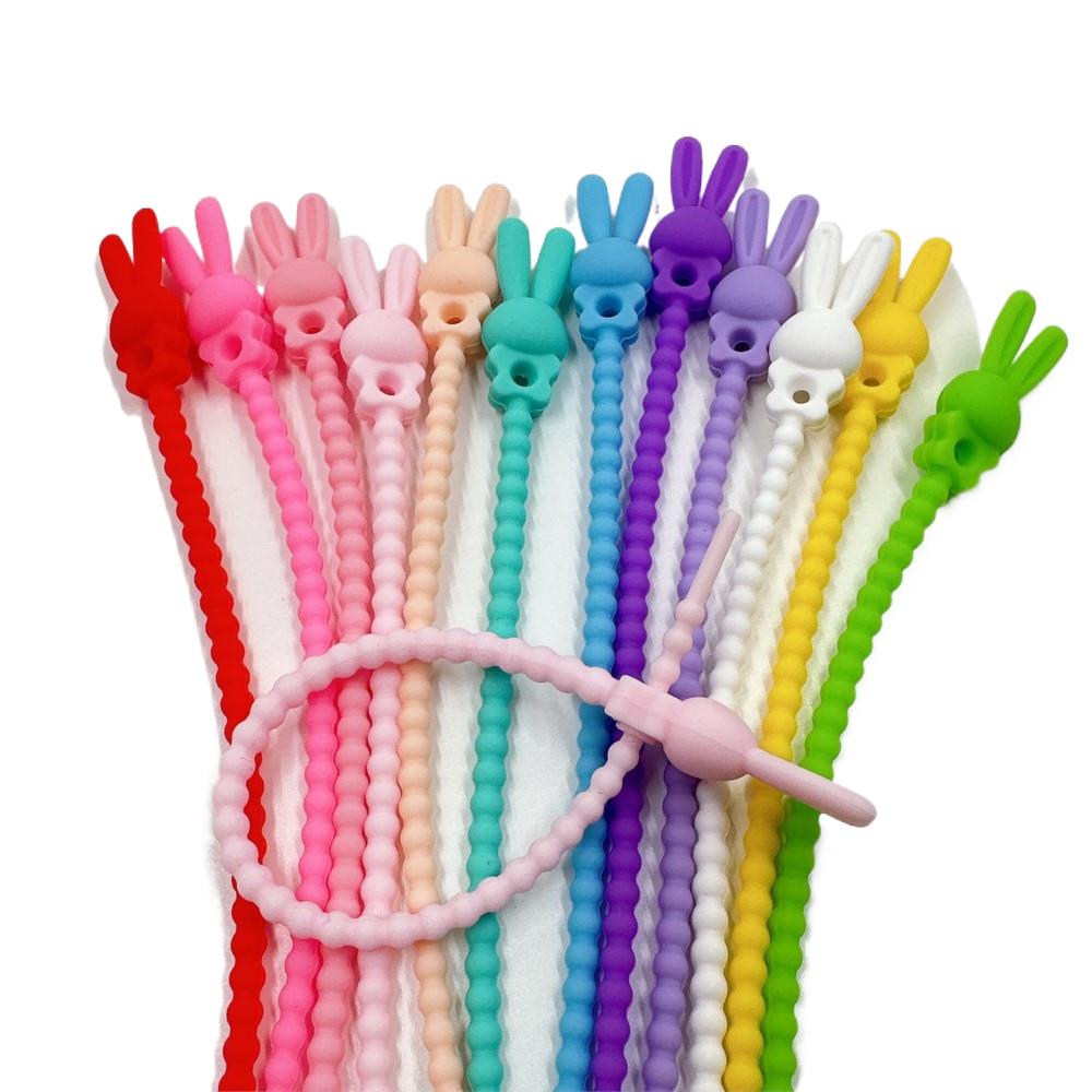 Cable Management Bag - 10Pcs Flower Star Silicone Cable Organizer