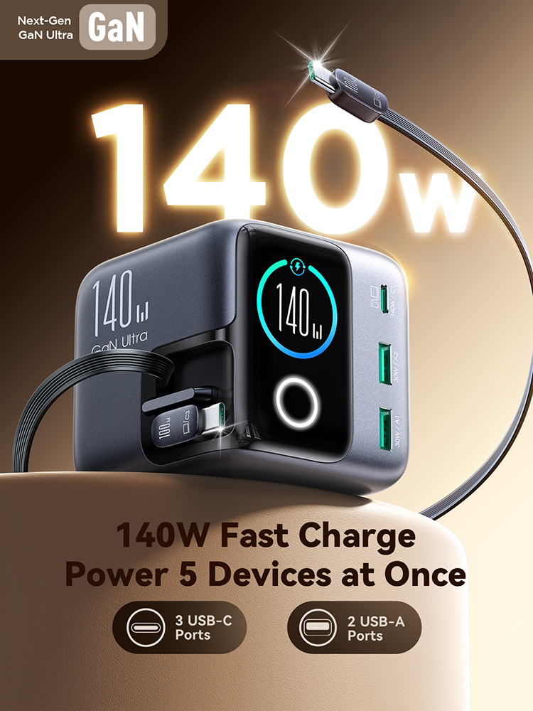 Joyroom 140W GaN Desktop Charg - đánh giá và giá Laptop Lock Cable