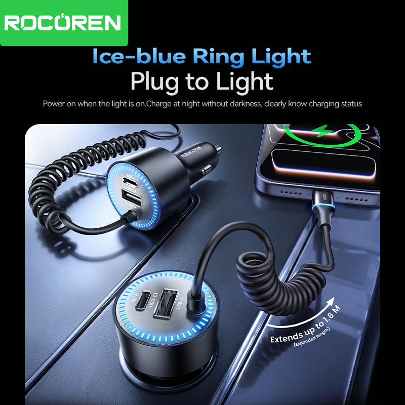 Rocoren 200W Car Charger Fast  - đánh giá và giá Laptop Lock Cable
