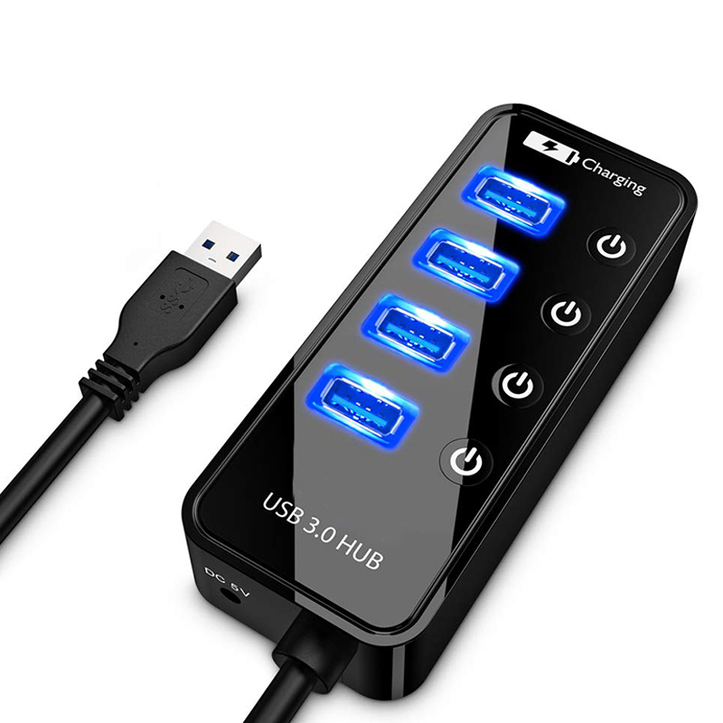 USB HUB 3.0 4 7 Port Smart Pho - đánh giá và giá Laptop Lock Cable