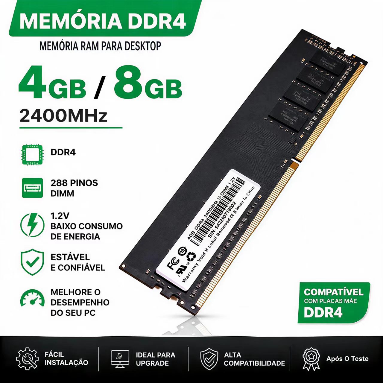 DDR4 RAM 4GB 8GB 2400MHz Deskt - đánh giá và giá Memory Ram Upgrade