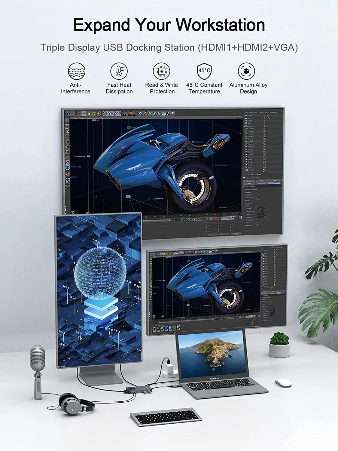 QGeeM USB 3.0 Docking Station, - đánh giá và giá Laptop Accessories Hub