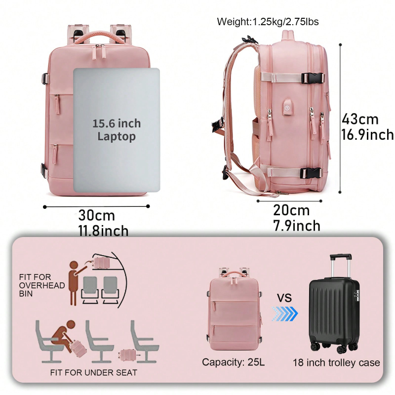Travel Backpack Carry On Anti  - đánh giá và giá Laptop Backpack Anti Theft