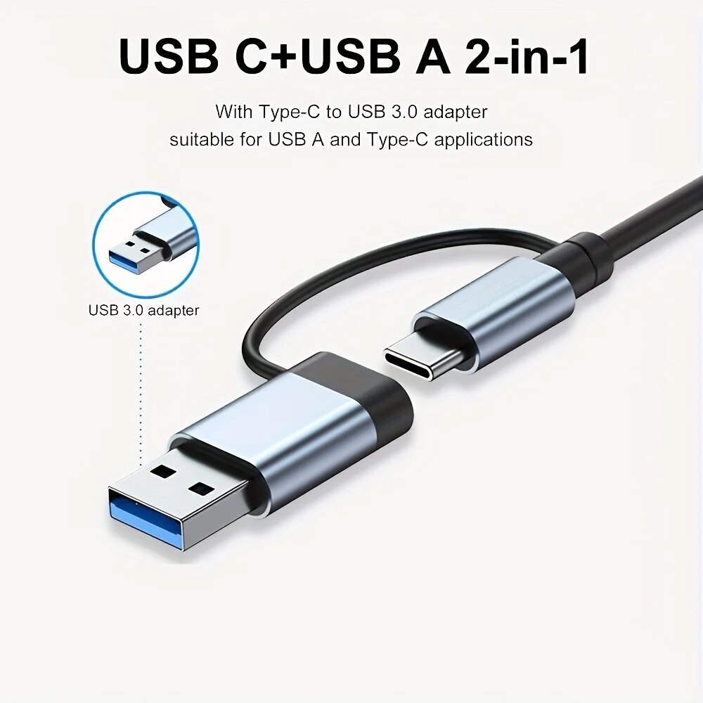 2 In 1 USB3.0 Hub 7 Port Type  - đánh giá và giá Laptop Accessories Hub